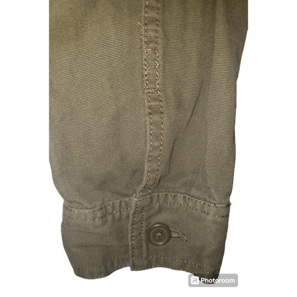 No Boundaries Army Green Utility Denim Jacket XL Y2K Stretch Waist Cargo Style - Picture 8 of 8